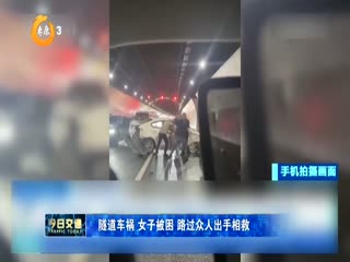 隧道车祸 女子被困 路过众人出手相救